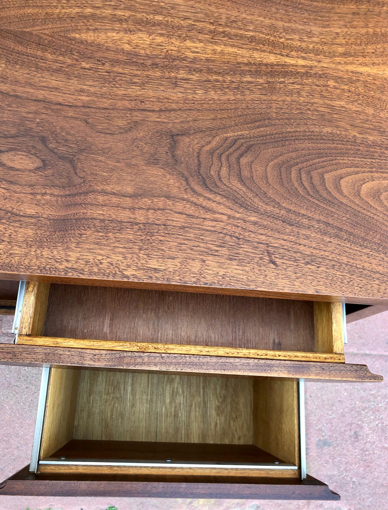 American Mid-Century Modern Walnut Office Credenza with File Drawer 1