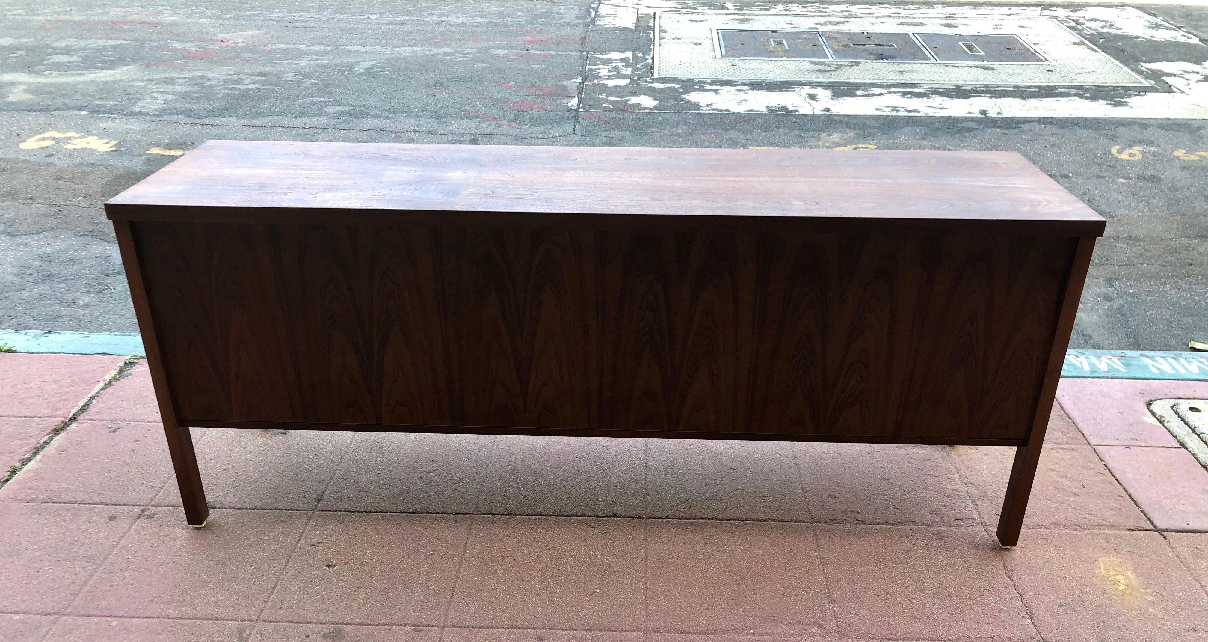 American Mid-Century Modern Walnut Office Credenza with File Drawer 2