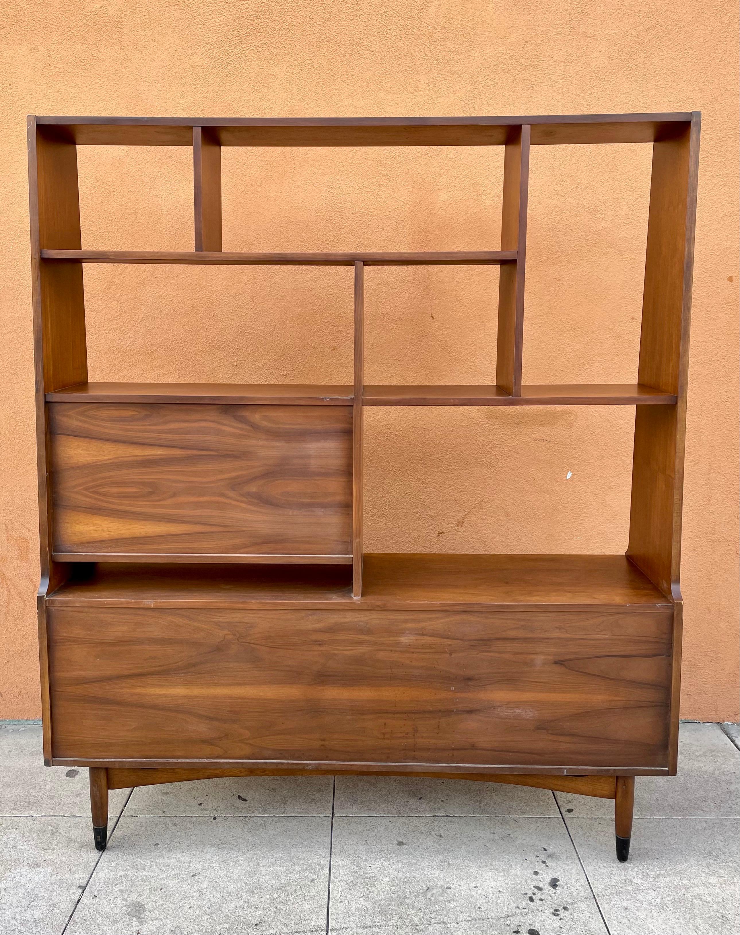 mid century modern room divider shelves