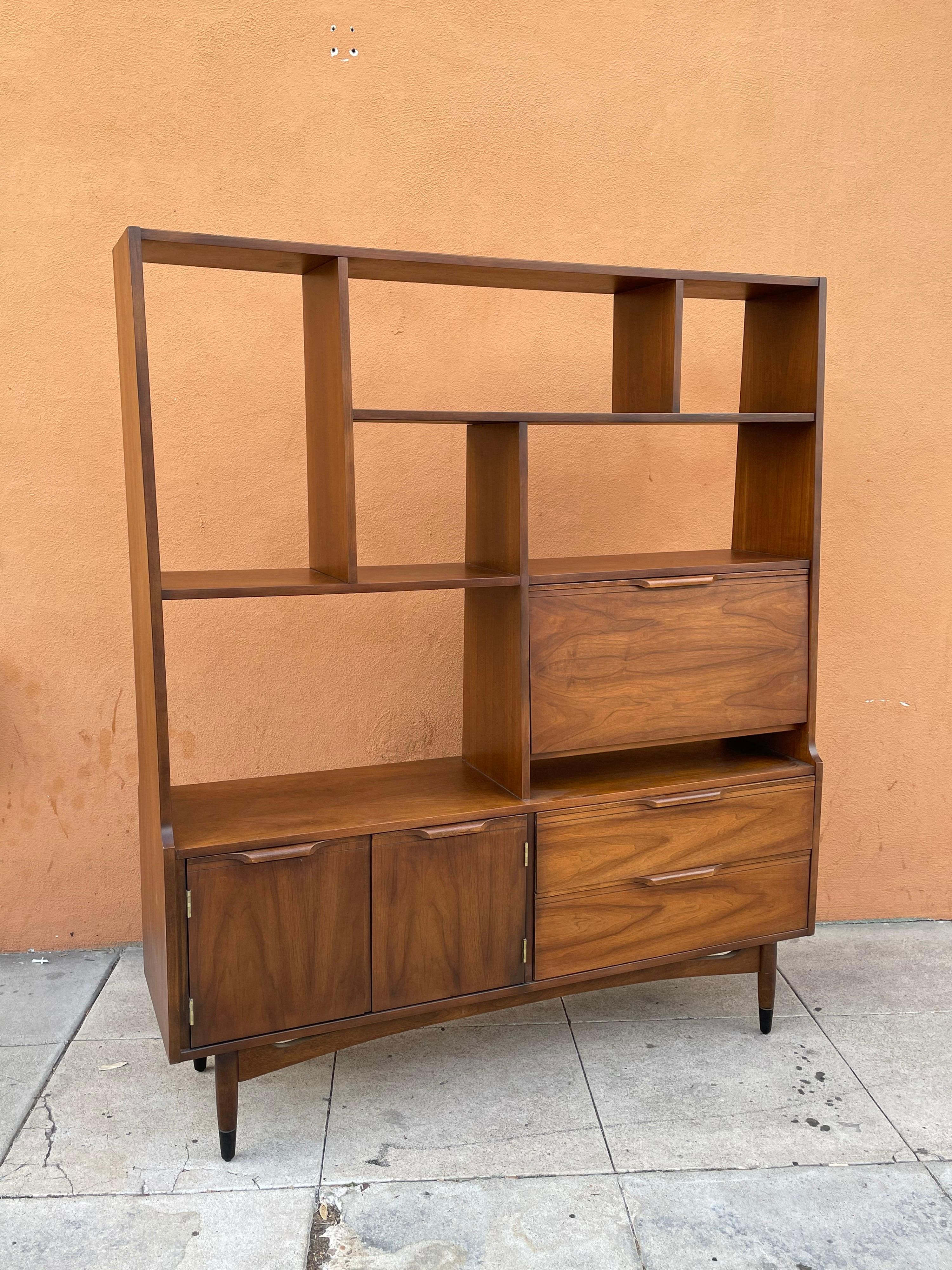 mid century room divider shelf