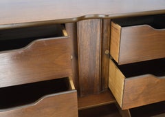 American Mid-Century Modern Walnut Sculptural 7 Drawers High Chest Dresser Mint!