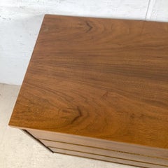 American Mid-Century Modern Walnut Three-Drawer Chest by Bassett Furniture