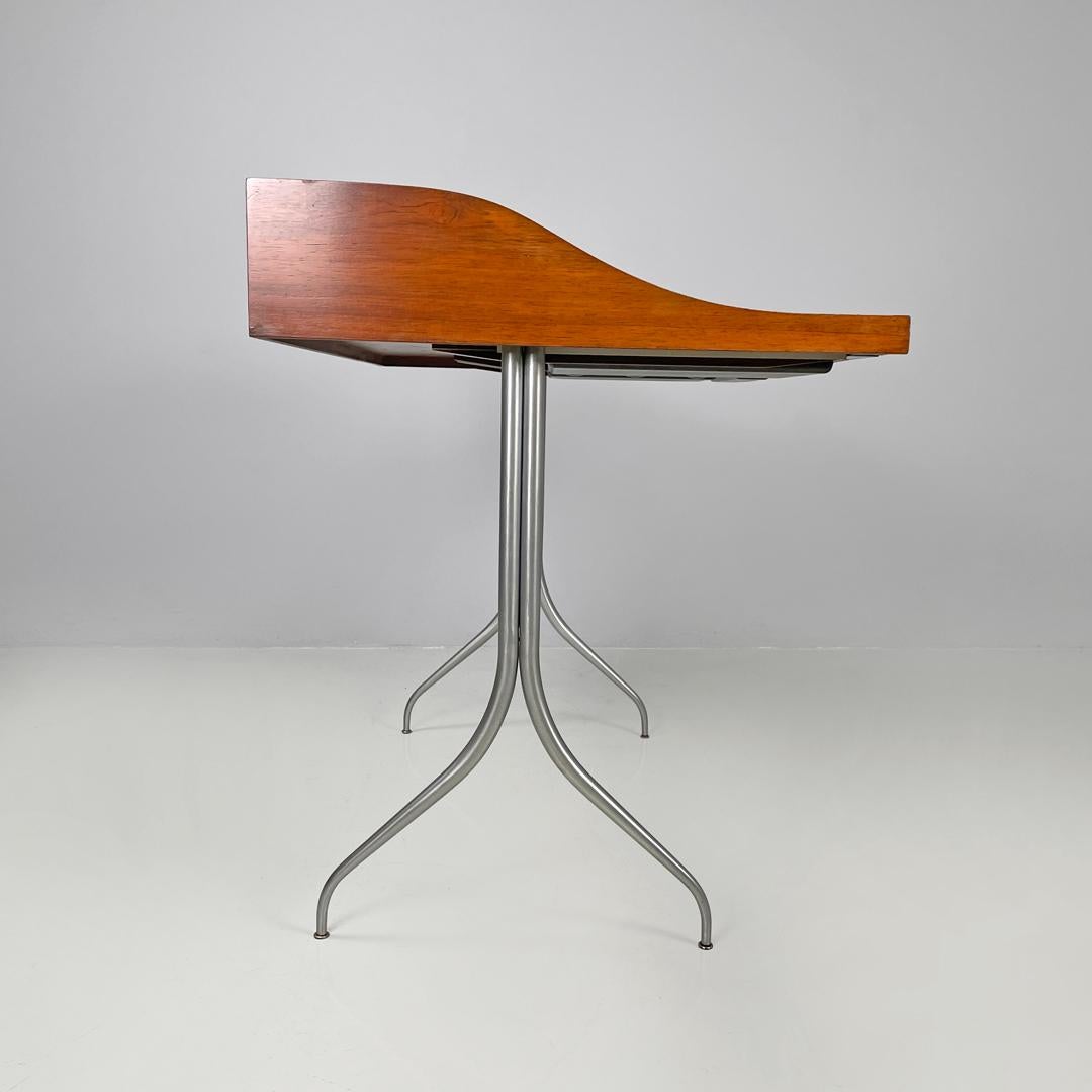 Escritorio americano de laminado de madera moderno de mediados de siglo George Nelson Herman Miller Años 60 Metal en venta