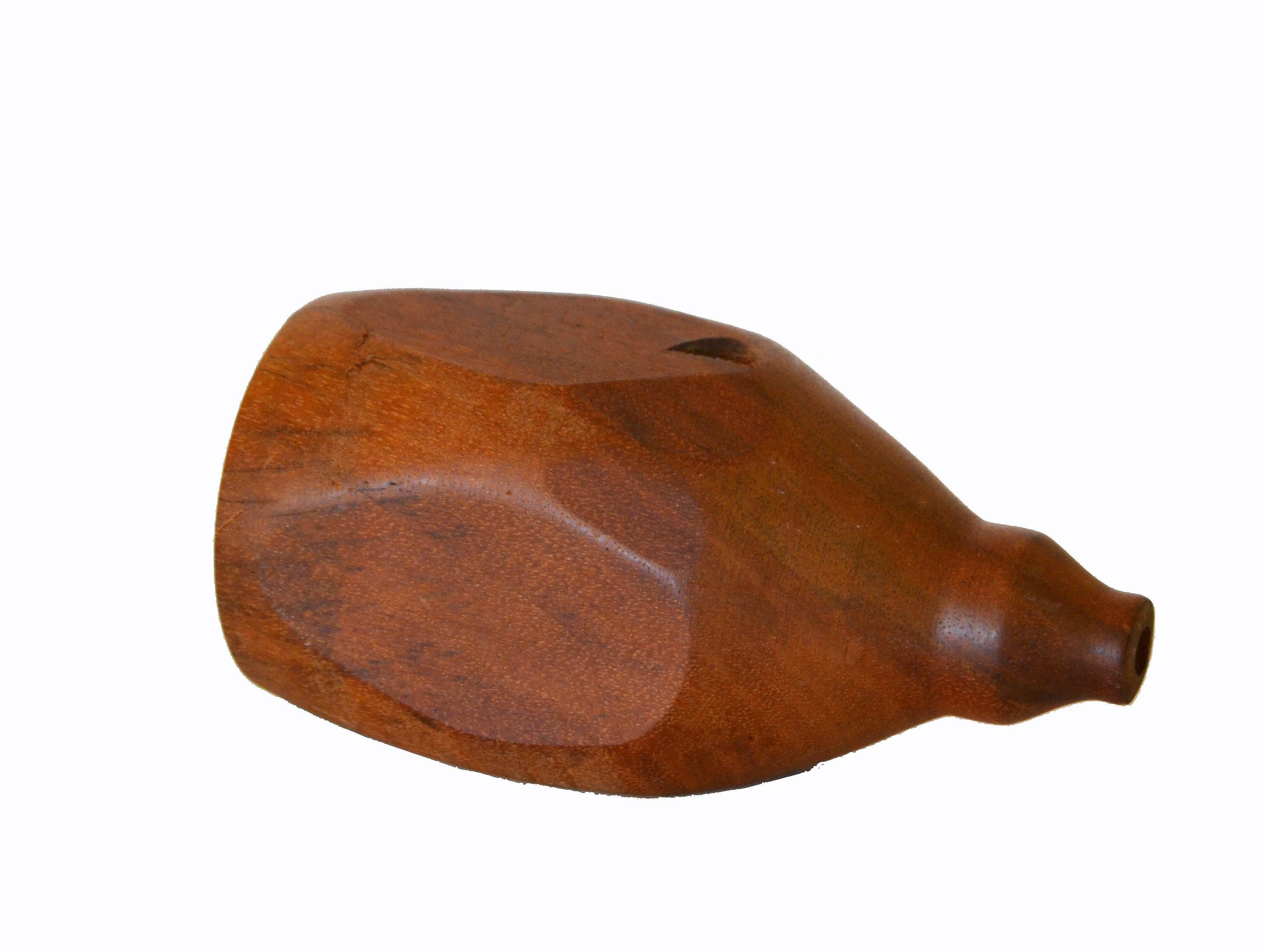 American Mid-Century Modern Woodworking Turned Walnut Weed Vase by Harless, 1986 In Good Condition In Miami, FL