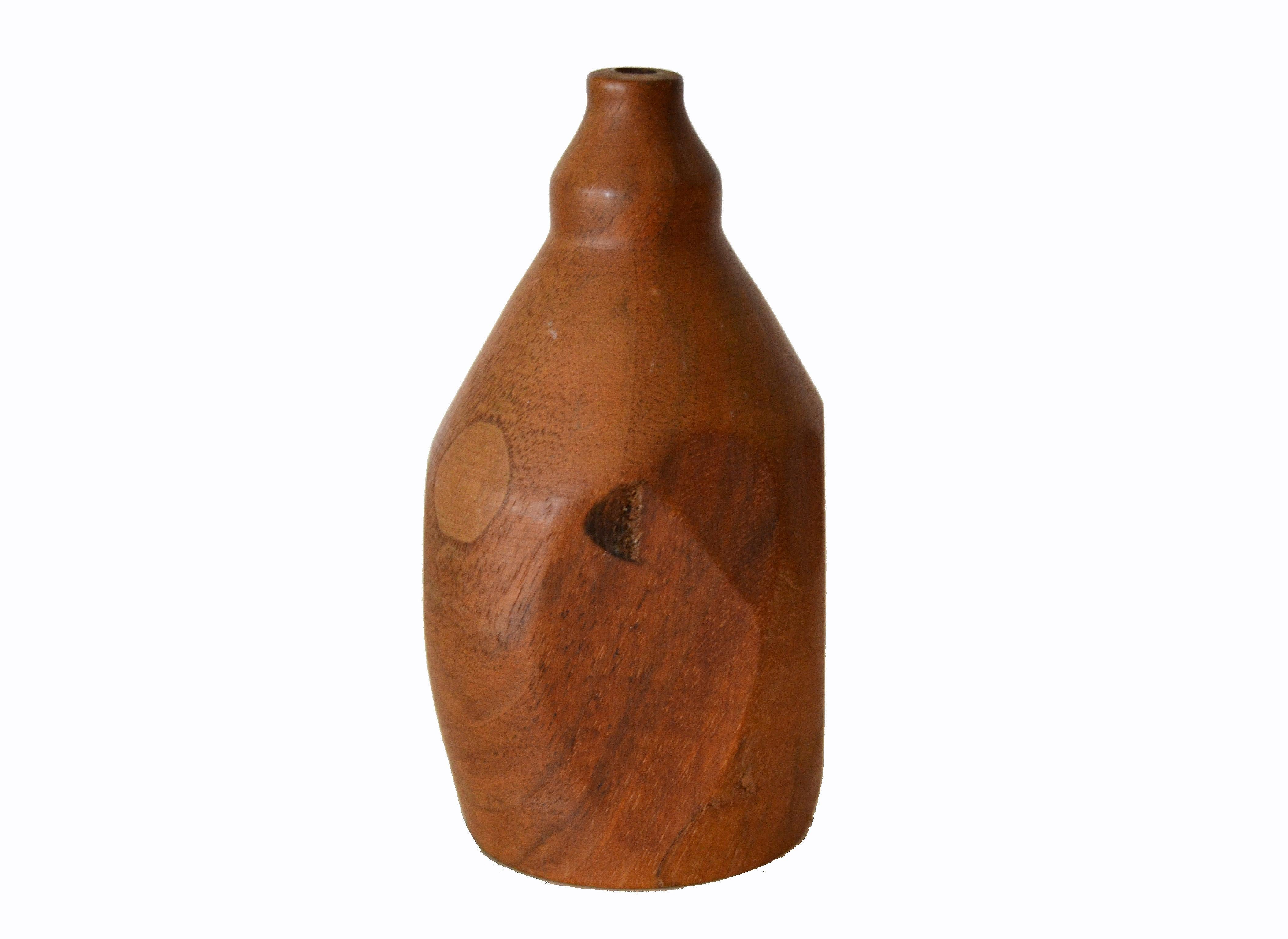 American Mid-Century Modern Woodworking Turned Walnut Weed Vase by Harless, 1986 2