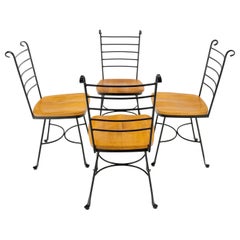 Chaises de salle à manger en fer forgé et en bouleau massif MINT !