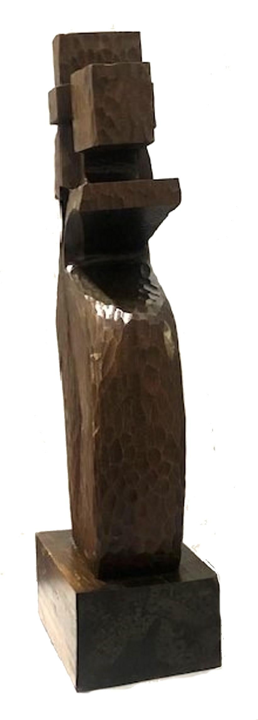 Américain Sculpture abstraite en bois sculpté à la main de style moderniste américain du milieu du siècle, vers 1950 1950s en vente