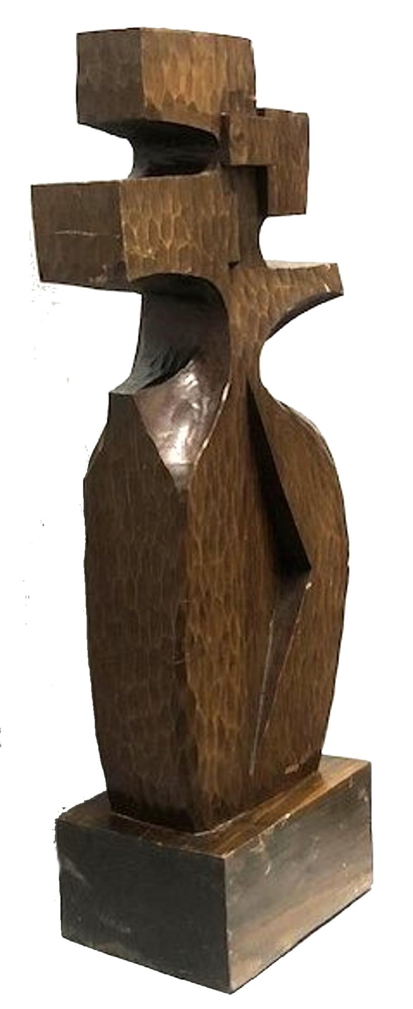 Sculpté à la main Sculpture abstraite en bois sculpté à la main de style moderniste américain du milieu du siècle, vers 1950 1950s en vente