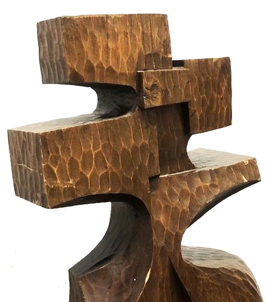 Sculpture abstraite en bois sculpté à la main de style moderniste américain du milieu du siècle, vers 1950 1950s Bon état - En vente à New York, NY