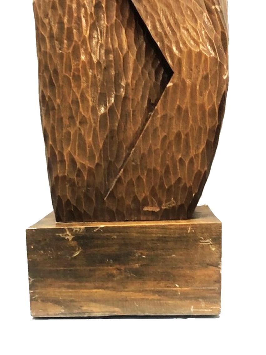 Milieu du XXe siècle Sculpture abstraite en bois sculpté à la main de style moderniste américain du milieu du siècle, vers 1950 1950s en vente