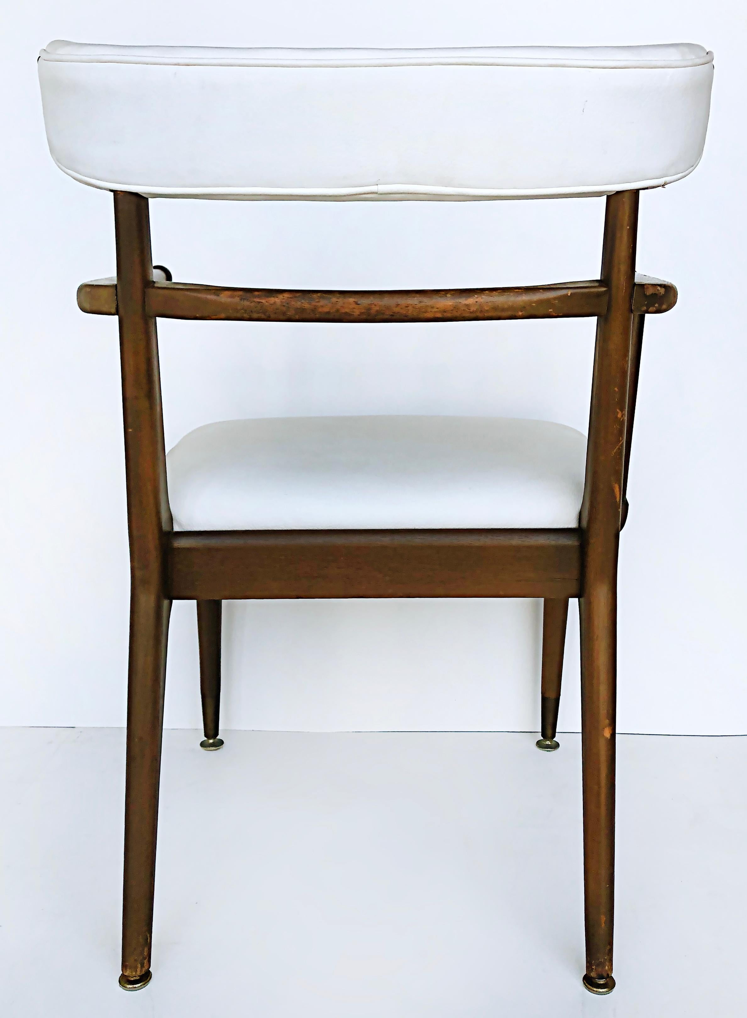 American Mid-Century Modernist Dining Chairs, Set of 6, 2 Arms, 4 Sides For Sale 7