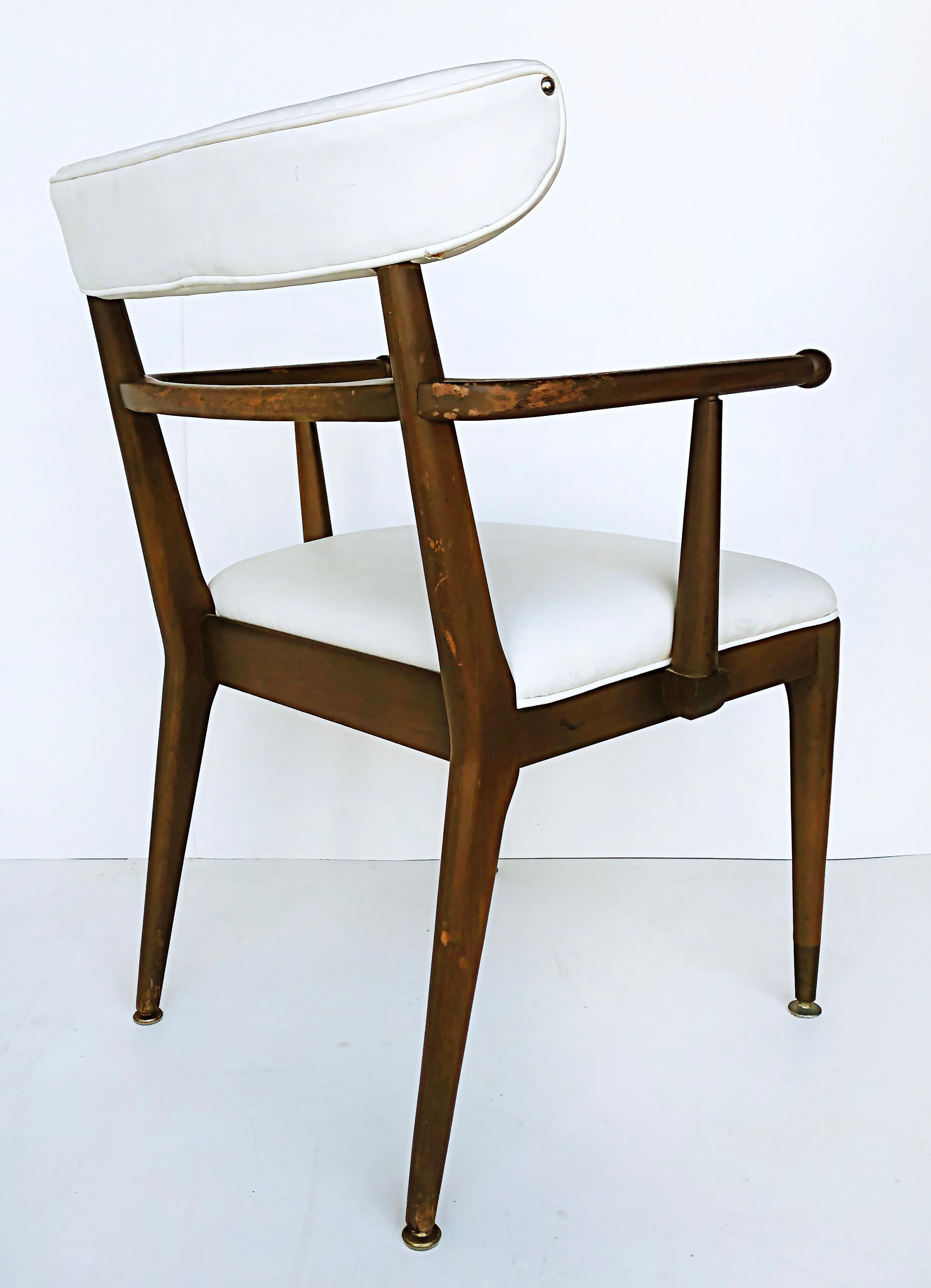 American Mid-Century Modernist Dining Chairs, Set of 6, 2 Arms, 4 Sides For Sale 1