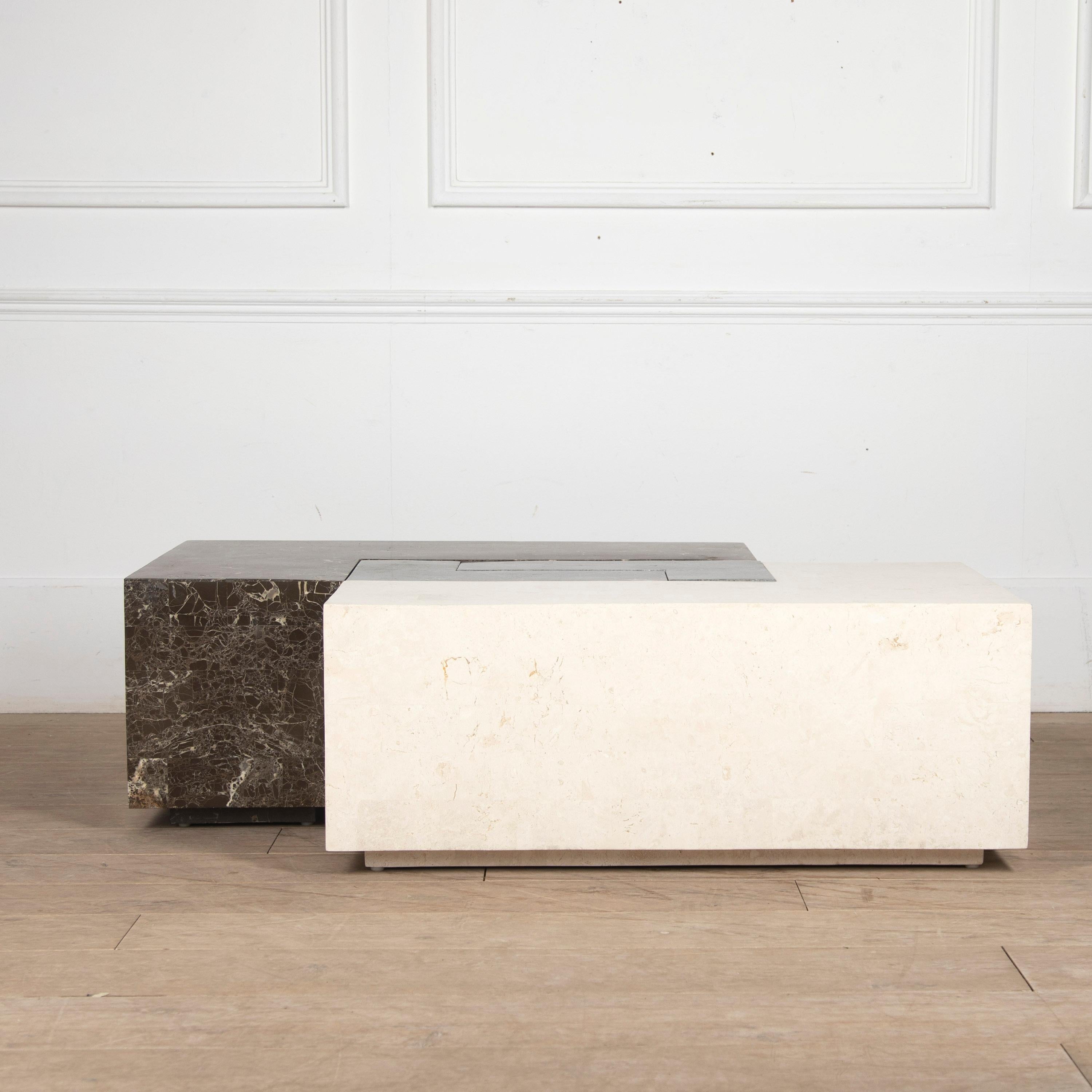 Stone American Mid-Century Modular Block Table