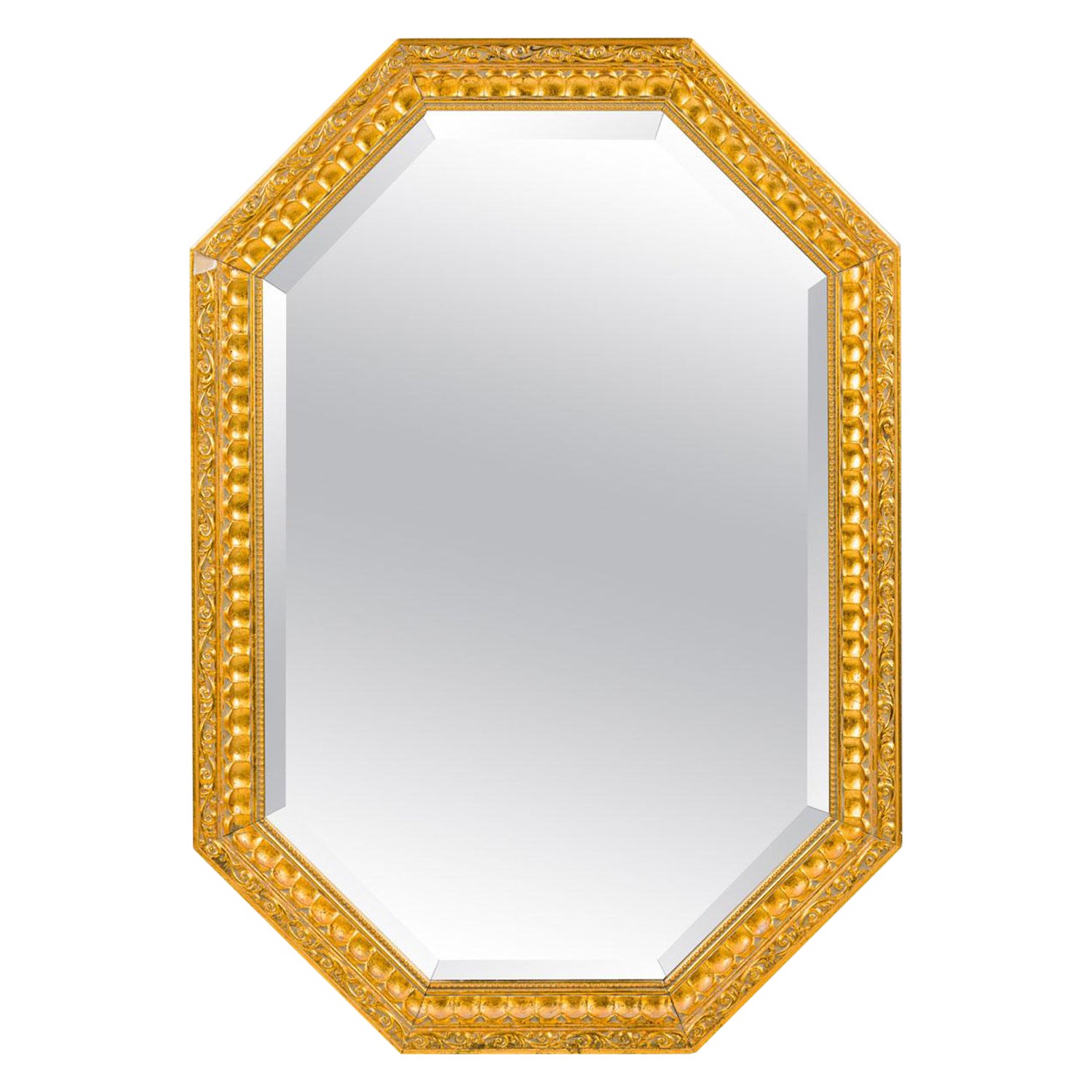 American Mid-Century Octagon Shaped Wall Mirror