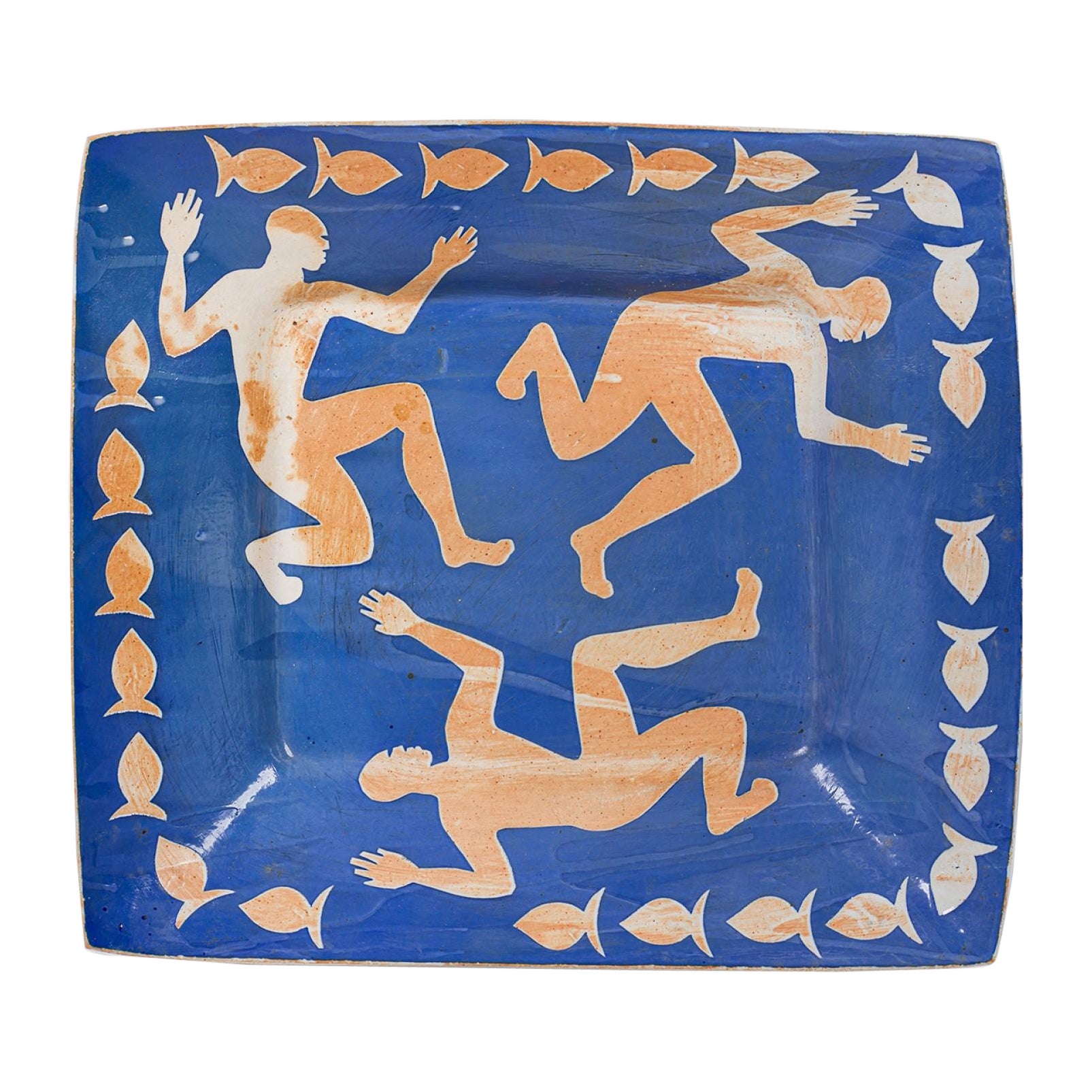 American Mid-Century Oversized Platter / Wall Plaque For Sale