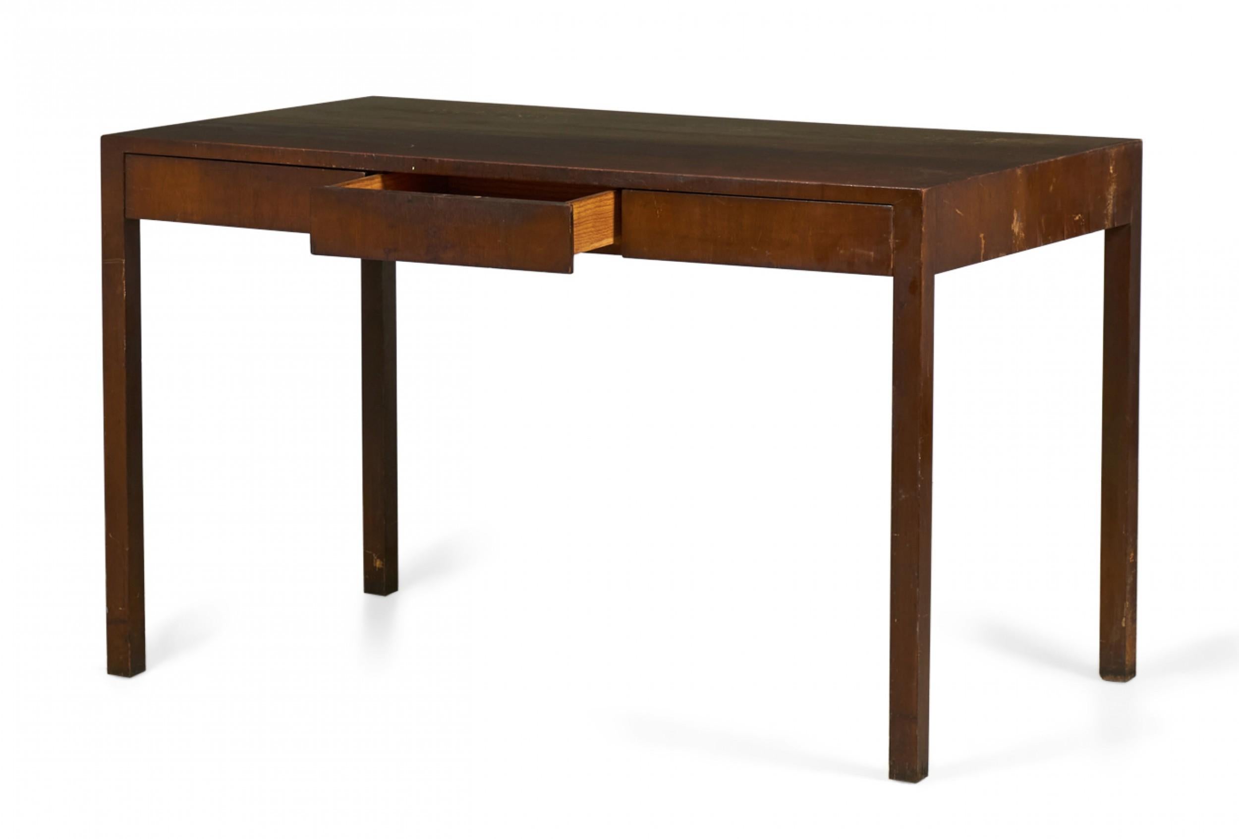 American Mid-Century Parsons-Style Rectangular Mahogany Partners Desk For Sale 5