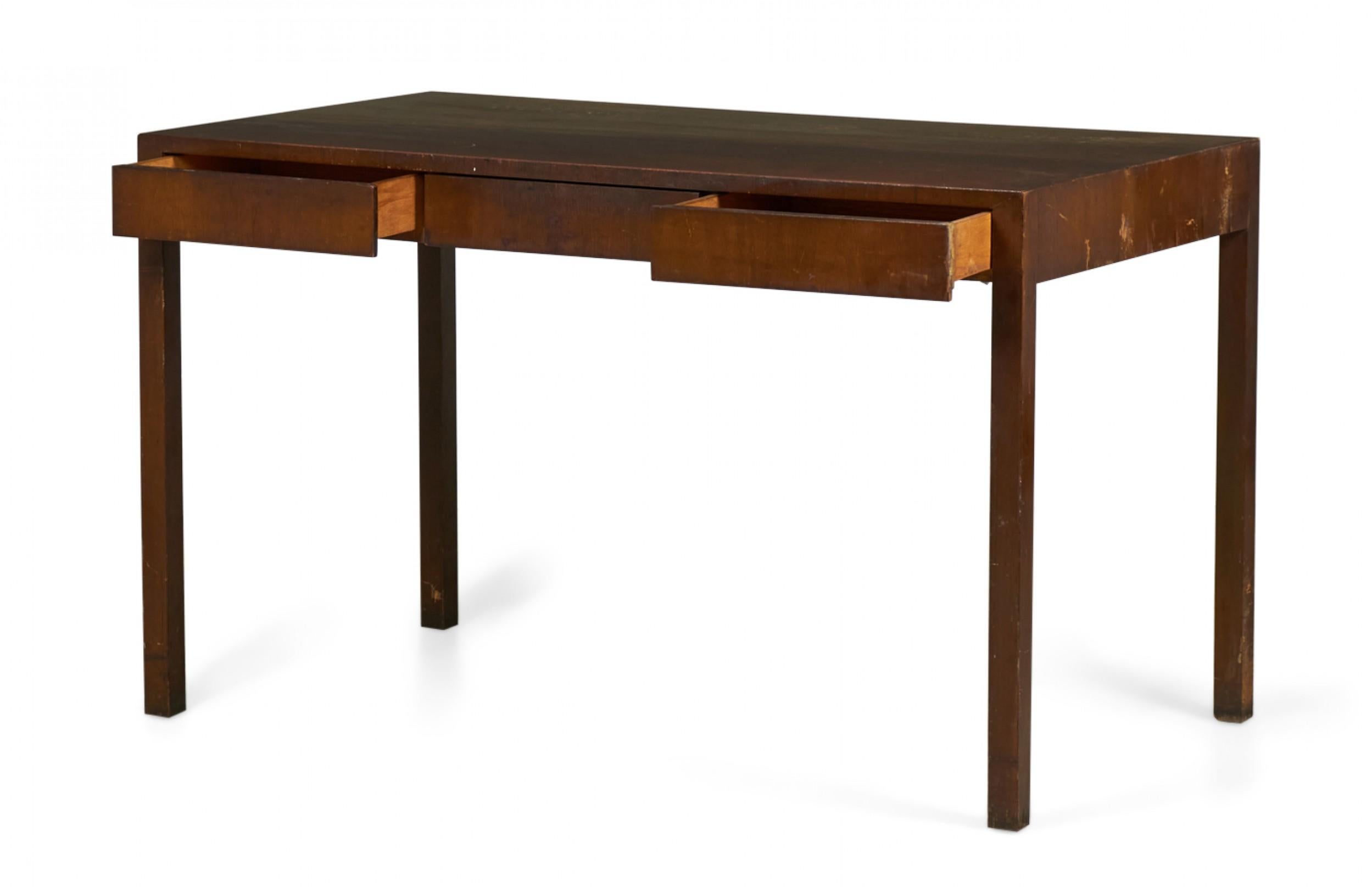 American Mid-Century Parsons-Style Rectangular Mahogany Partners Desk For Sale 6