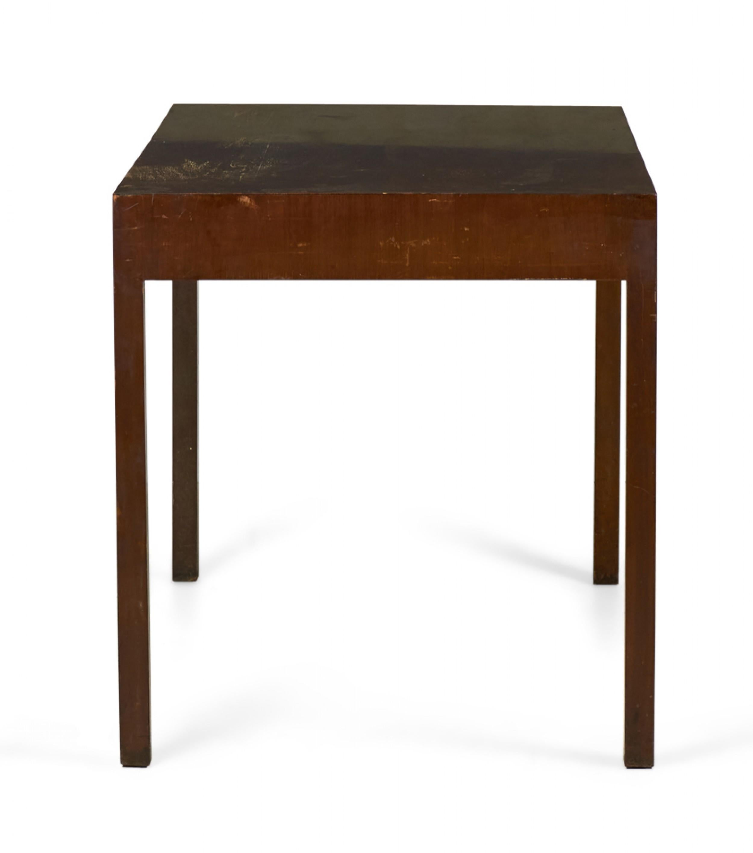 Wood American Mid-Century Parsons-Style Rectangular Mahogany Partners Desk For Sale