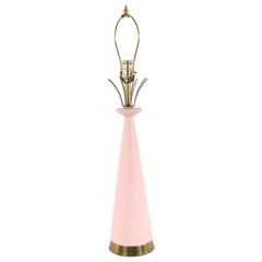 American Mid-Century Pink Porcelain Table Lamp