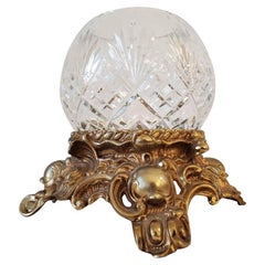 Vintage American Mid-Century Pitman-Dreitzer Lancaster Gilt-Brass Cut Crystal Ball