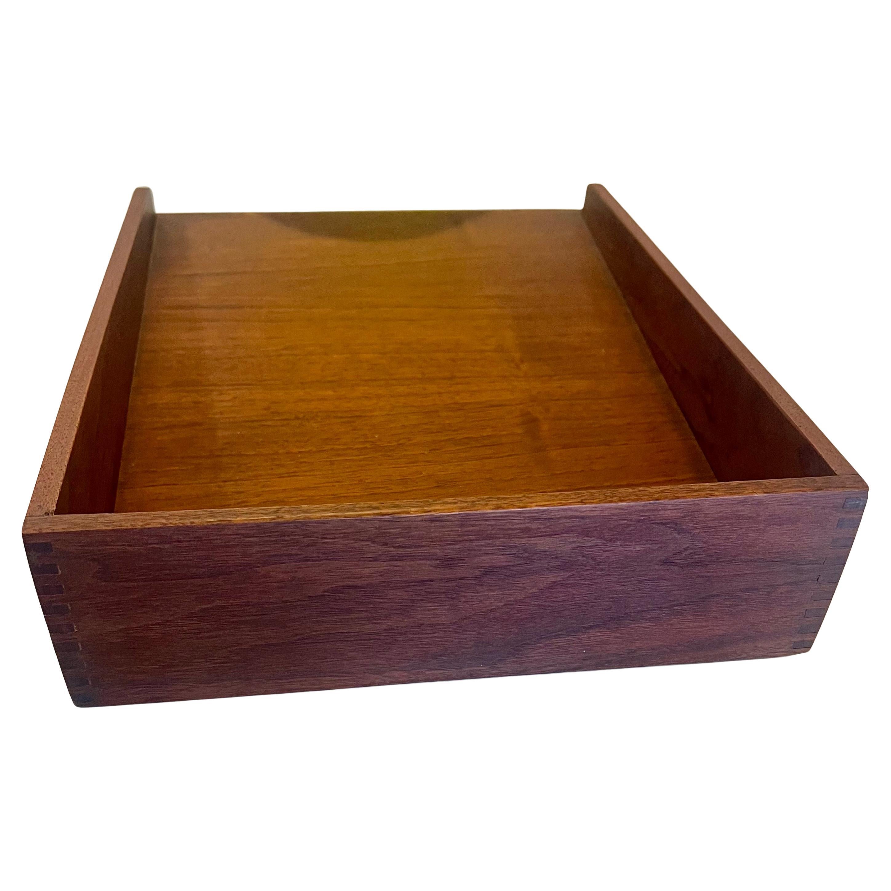 Beautiful elegant simple design solid walnut dovetail desk tray . designed by Jens Risom very rare a classic piece by a great designer .