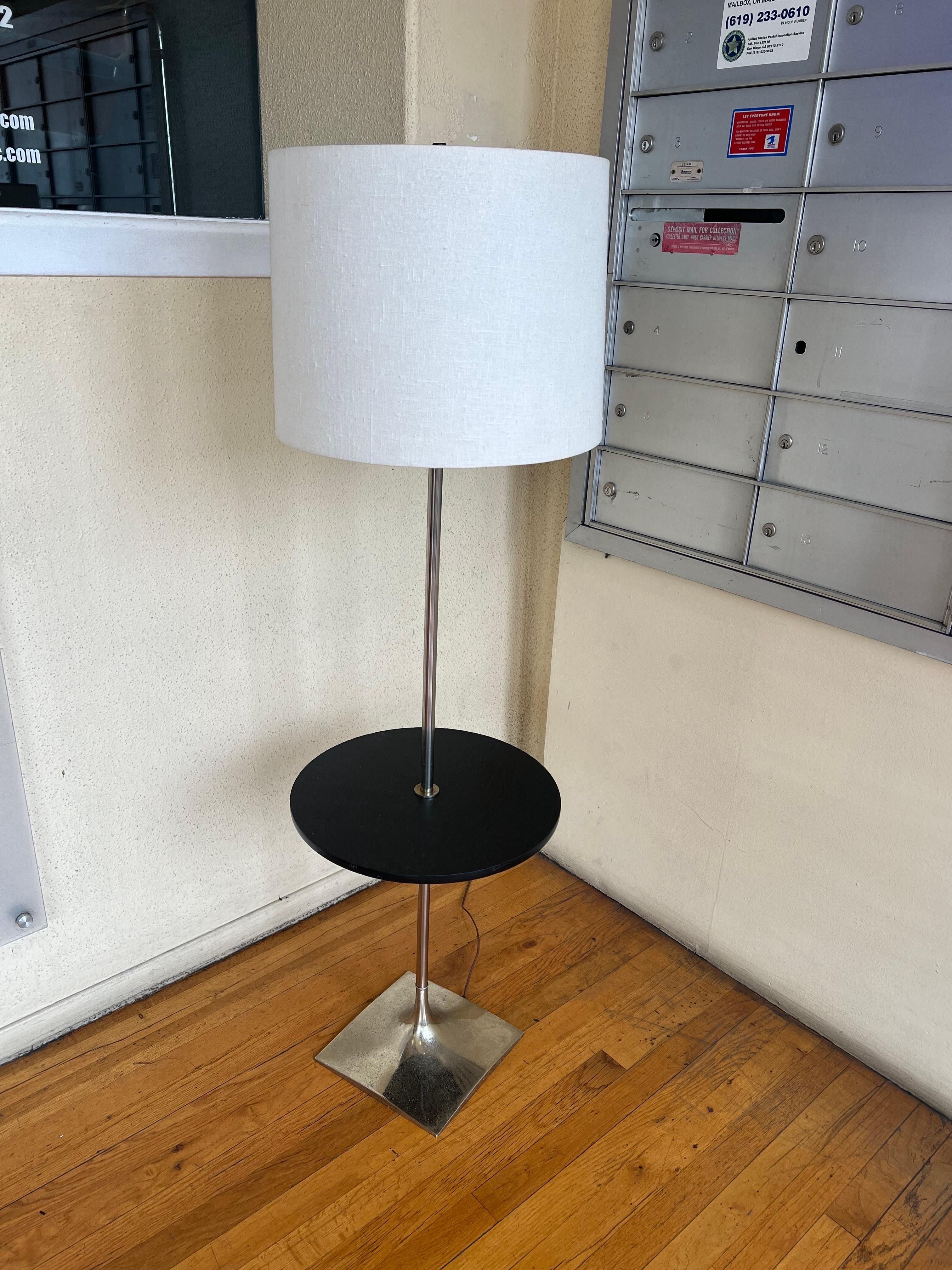 Mid-Century Modern American Mid Century Rare Laurel Table Floor Lamp Slate & Chrome 