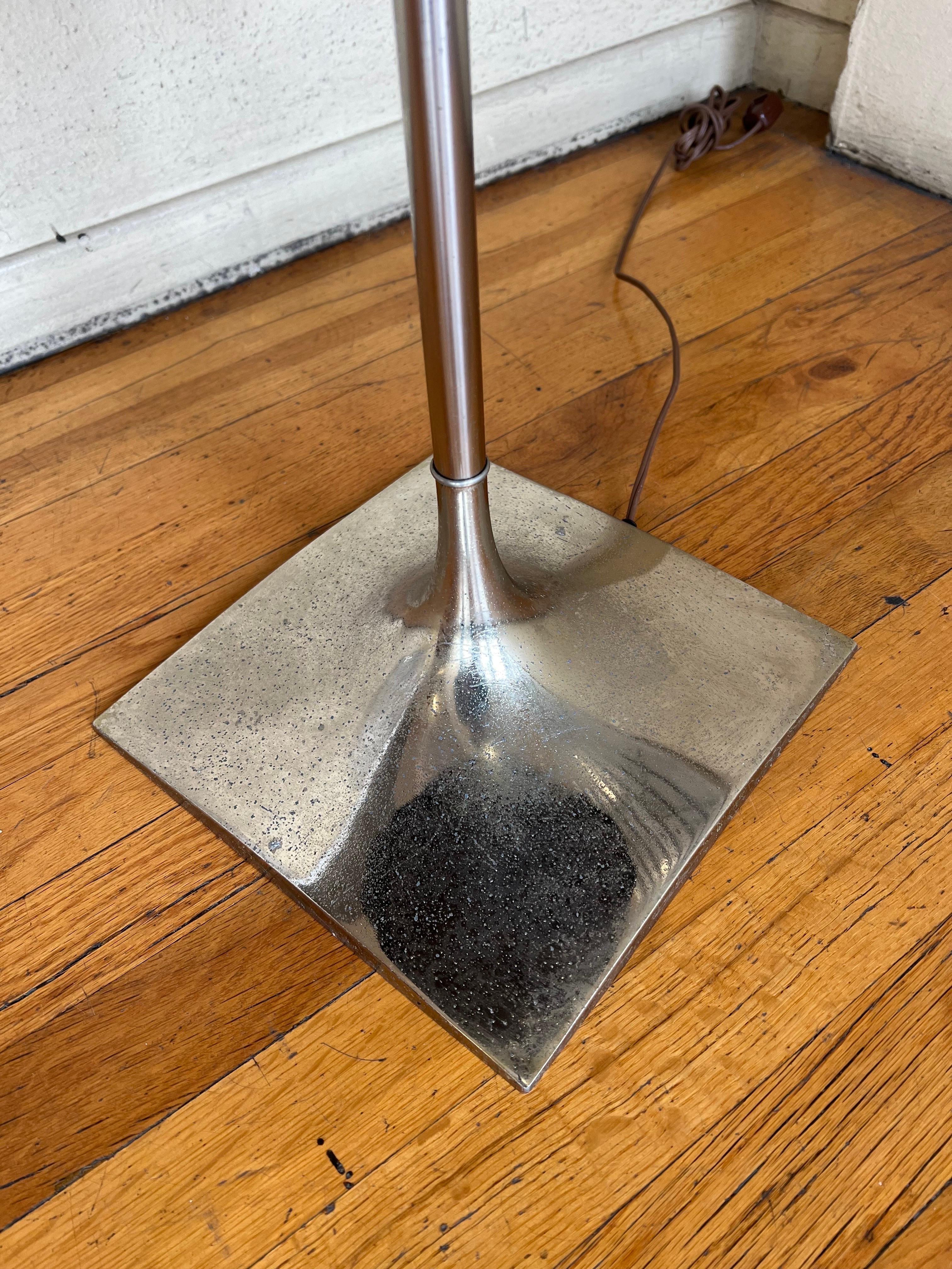 American Mid Century Rare Laurel Table Floor Lamp Slate & Chrome  1