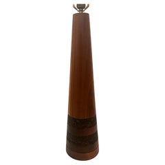 American Mid Century Rare tall Walnut & Cork Table tamp California Design