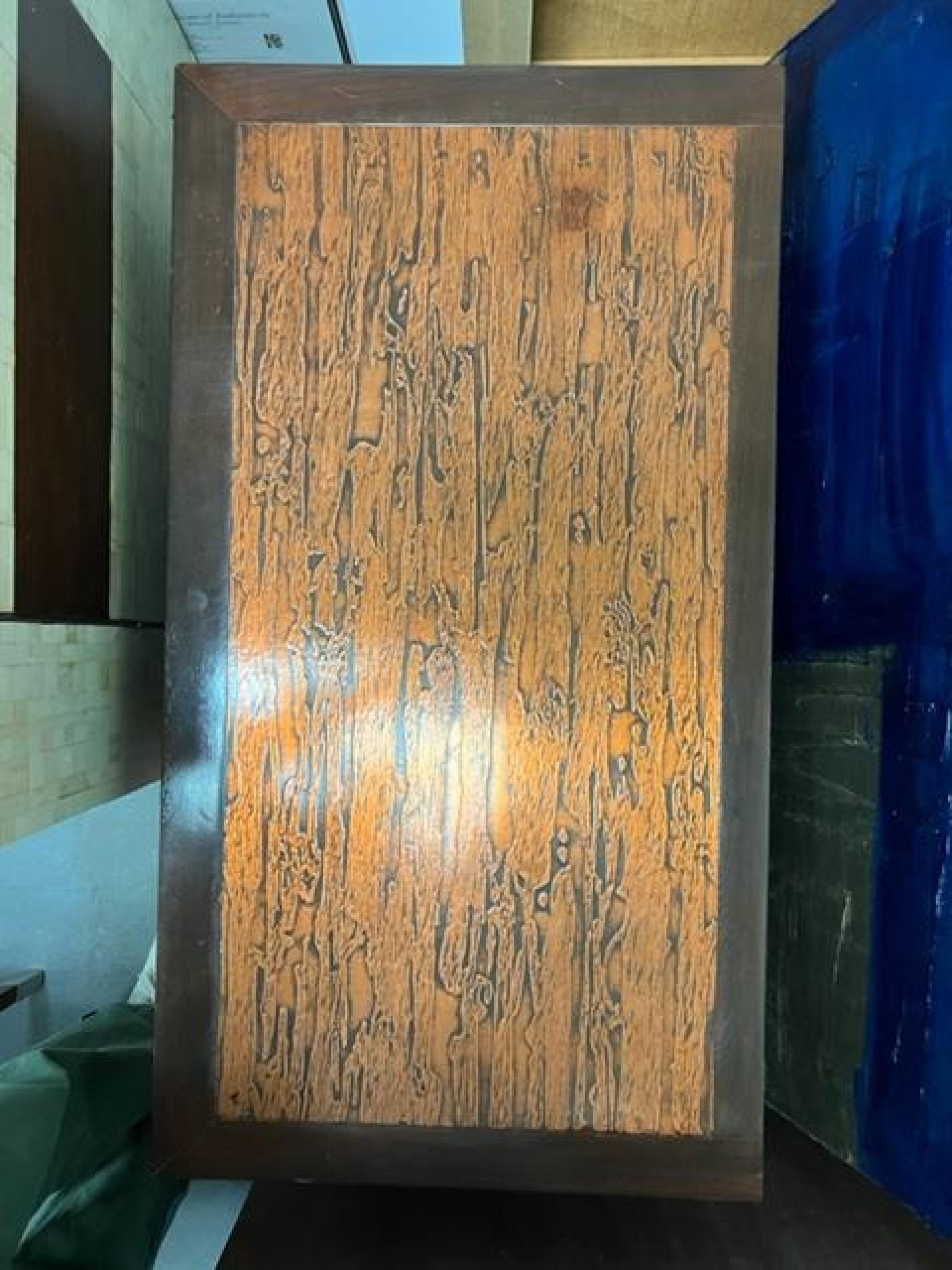 Credenza americana di metà secolo Renzo Rutili in noce e rame in vendita 6