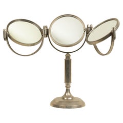 Vintage American Mid-Century Silver Triple Dressing Table / Vanity Mirror