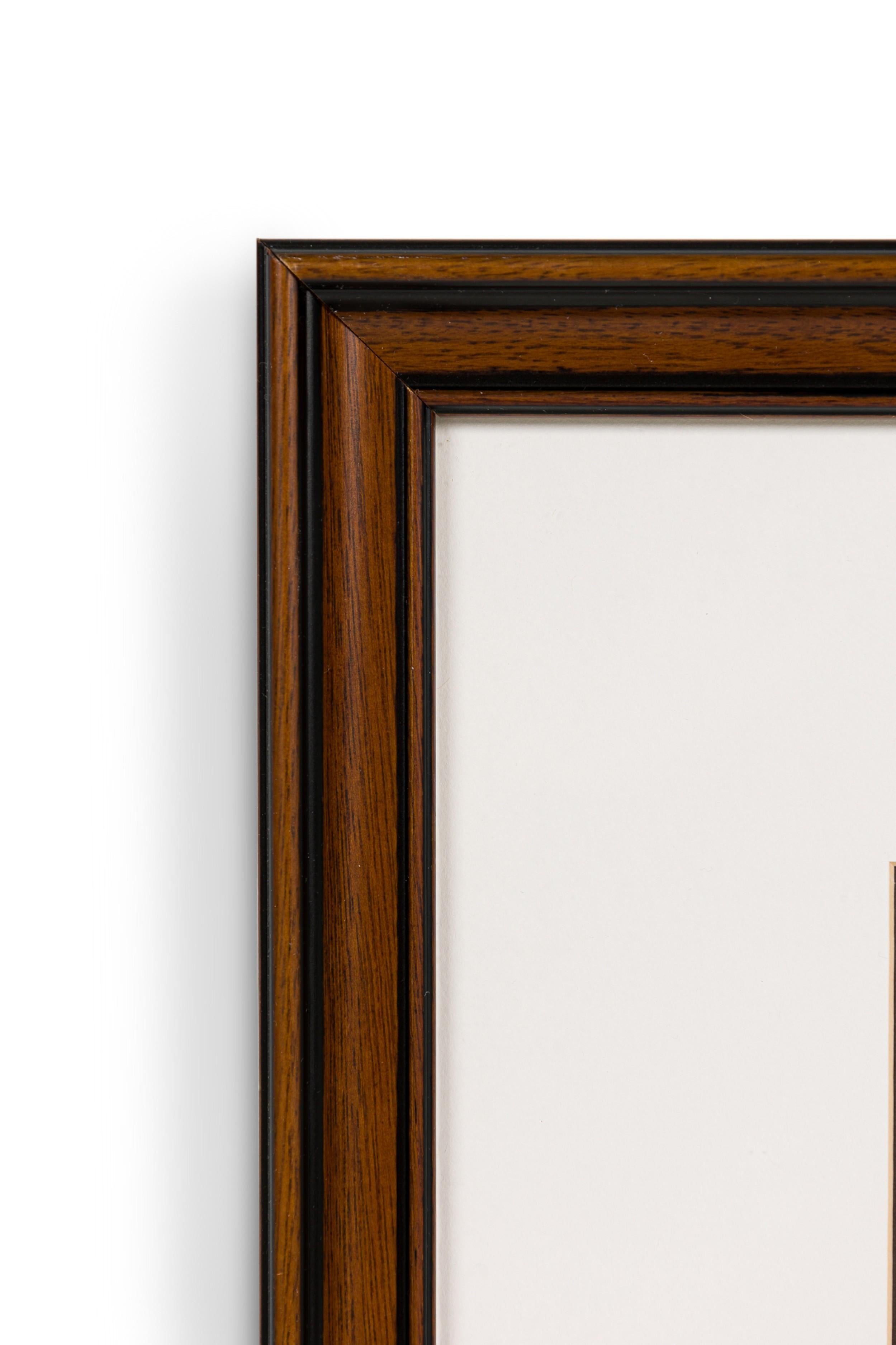 Mid-Century Modern Scène de genre esquissée américaine du milieu du siècle représentant la devanture d'une station-service en vente