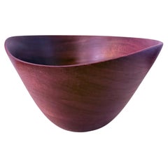American Mid century Solid Mahogany Hand turned Freeform Large Bowl Catch it All