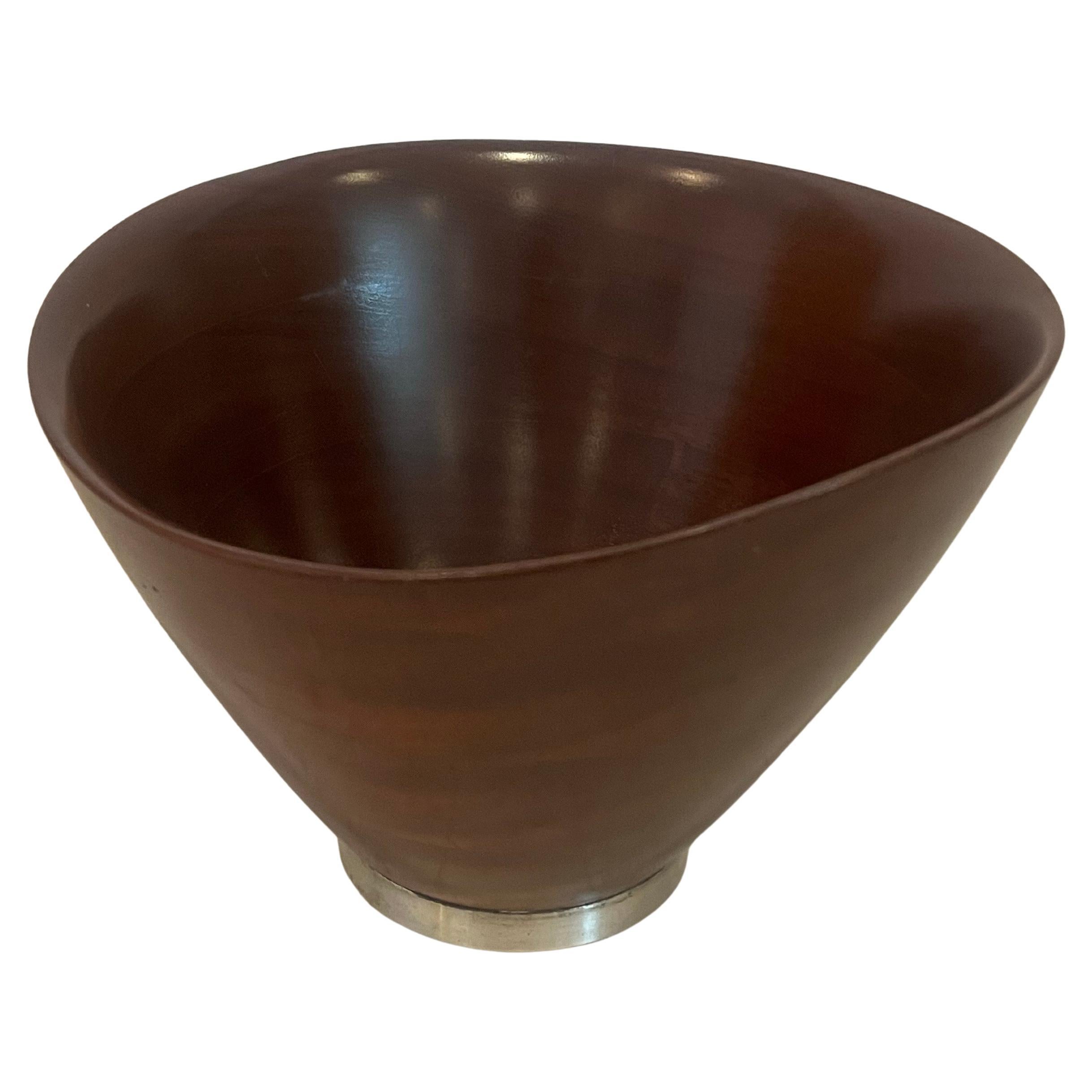 Cuenco grande americano de caoba maciza y plata de ley de mediados de siglo Cógelo todo en Excelente estado para la venta en San Diego, CA