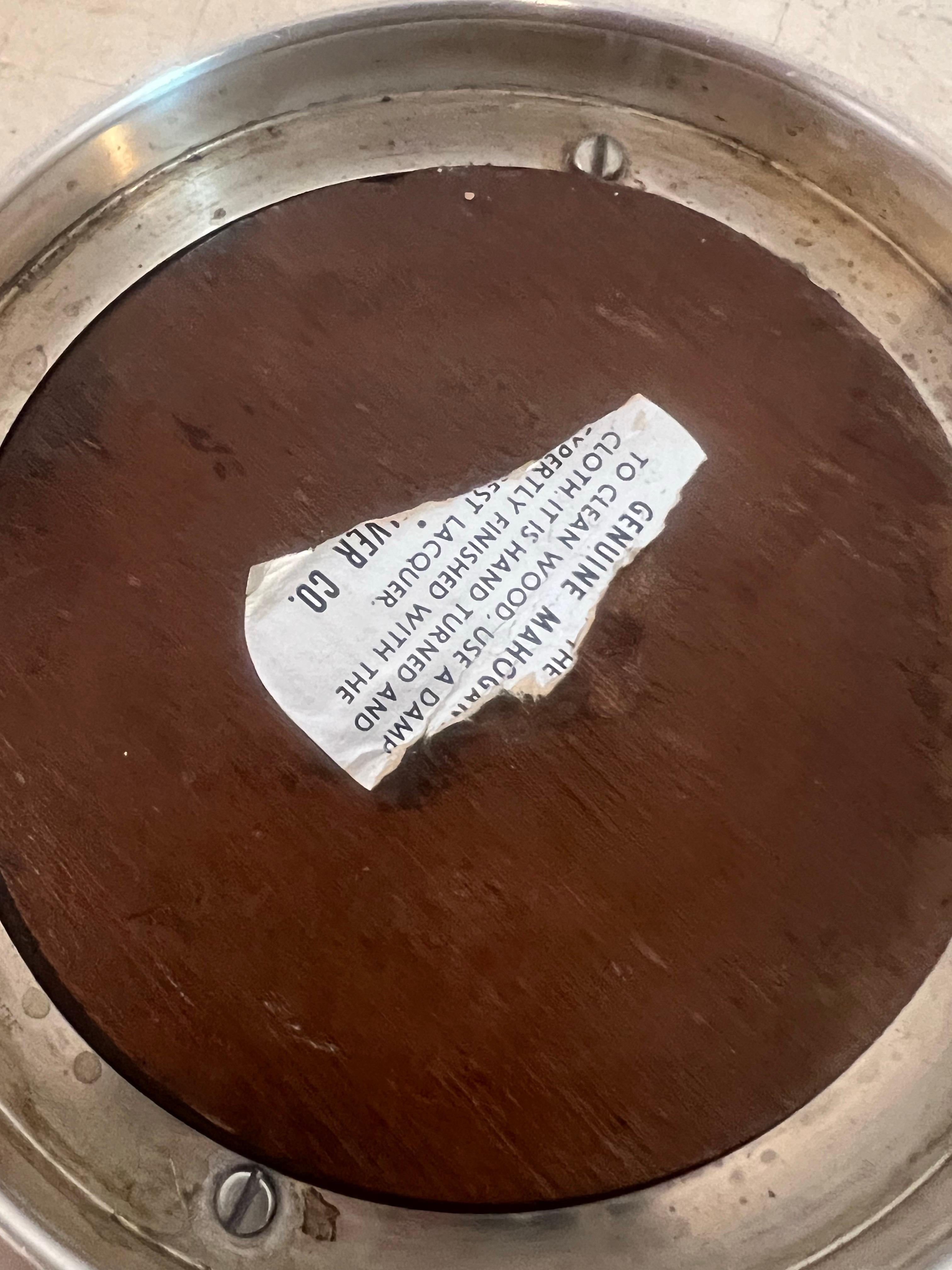 Cuenco grande americano de caoba maciza y plata de ley de mediados de siglo Cógelo todo en venta 1