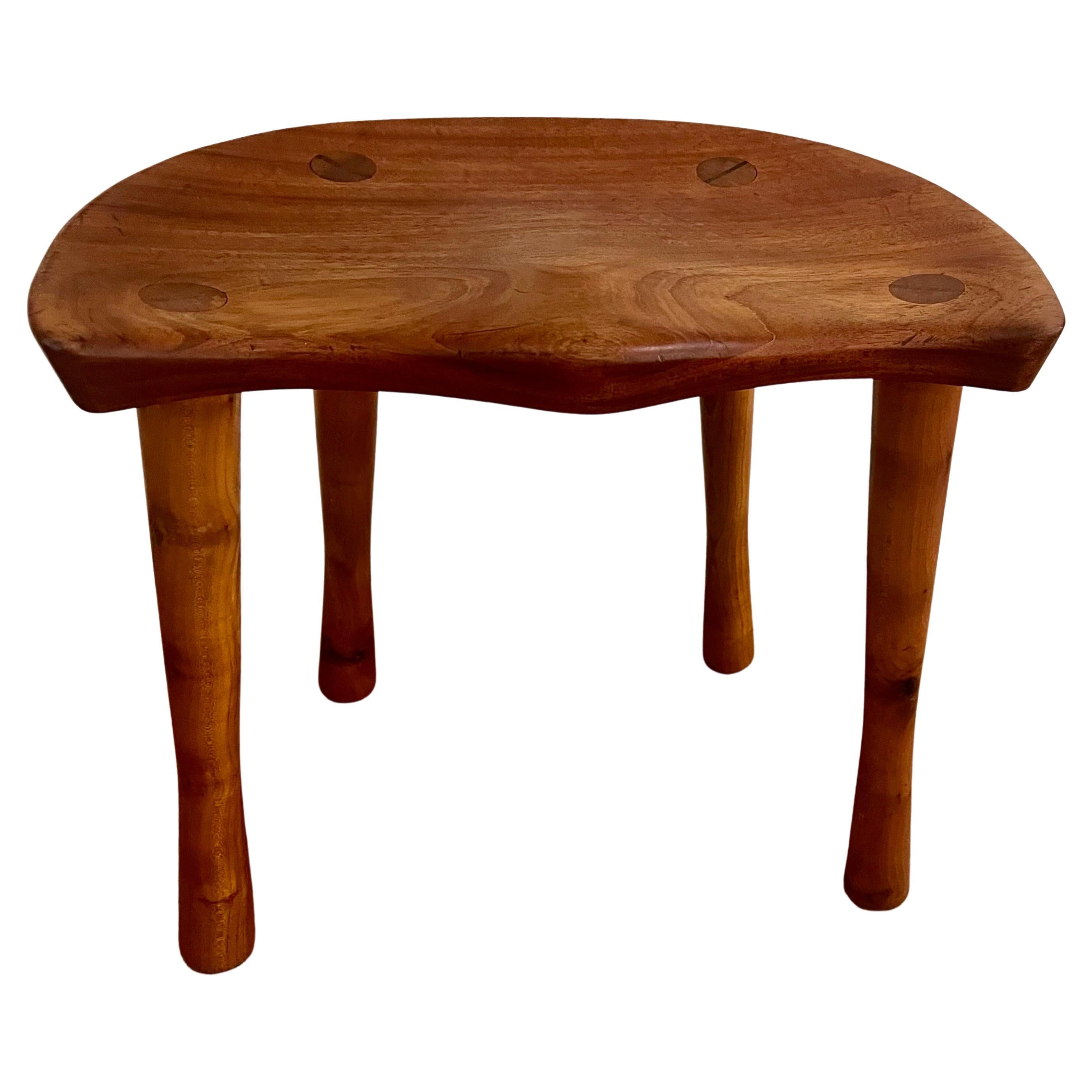 Scandinavian Modern American Mid Century solid Walnut Milking Stool Hand Crafted