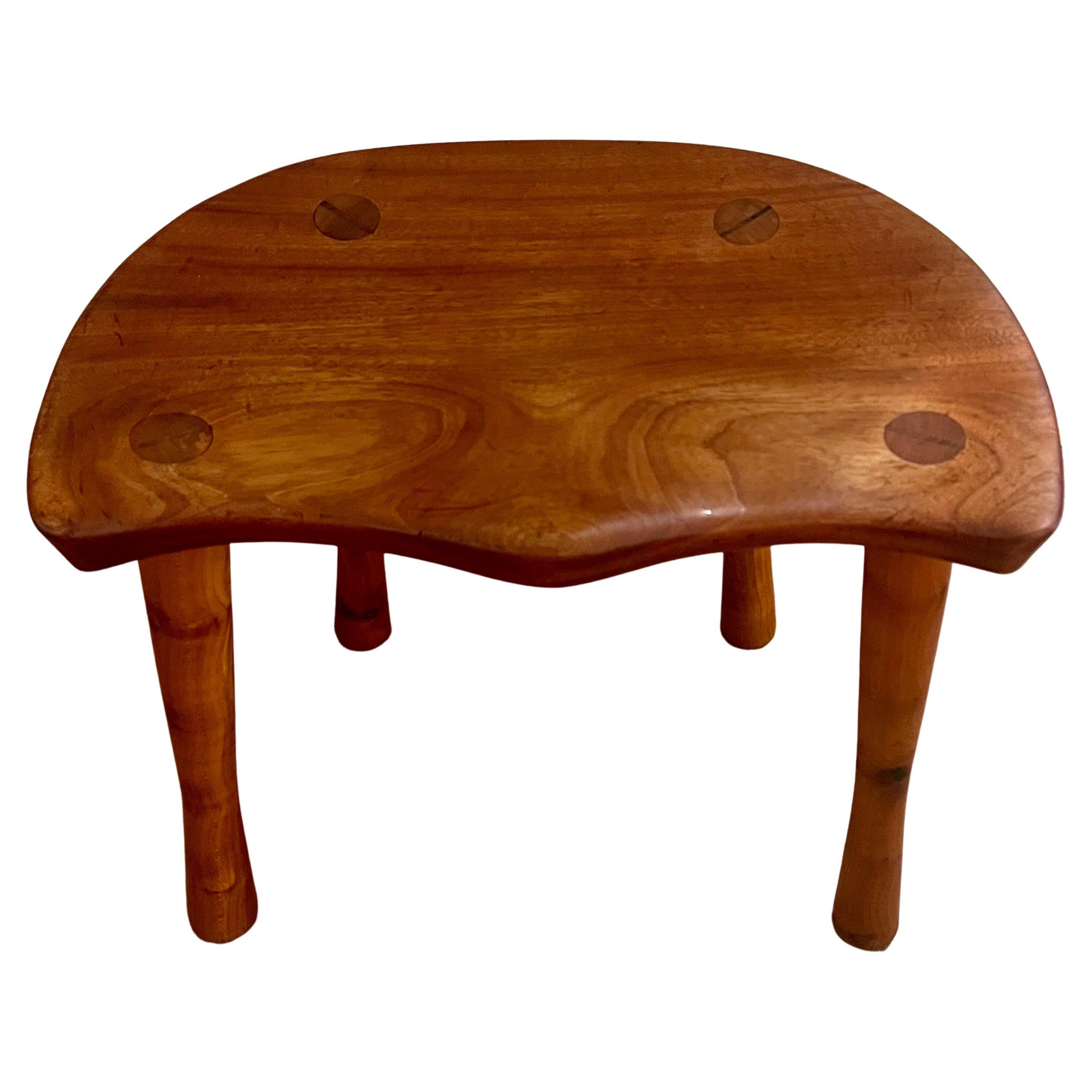 20th Century American Mid Century solid Walnut Milking Stool Hand Crafted