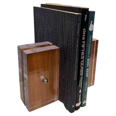 Ein herausragendes Paar Buchstützen aus Lucite und Teakholz von Herb Ritts aus der amerikanischen Mid-Century-Ära