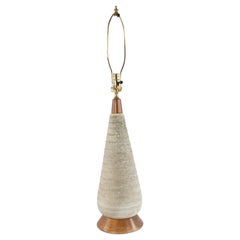 Lampe de table américaine en grès du milieu du siècle dernier