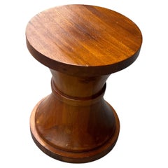 American Mid Century Style Solid Walnut Stool/Table