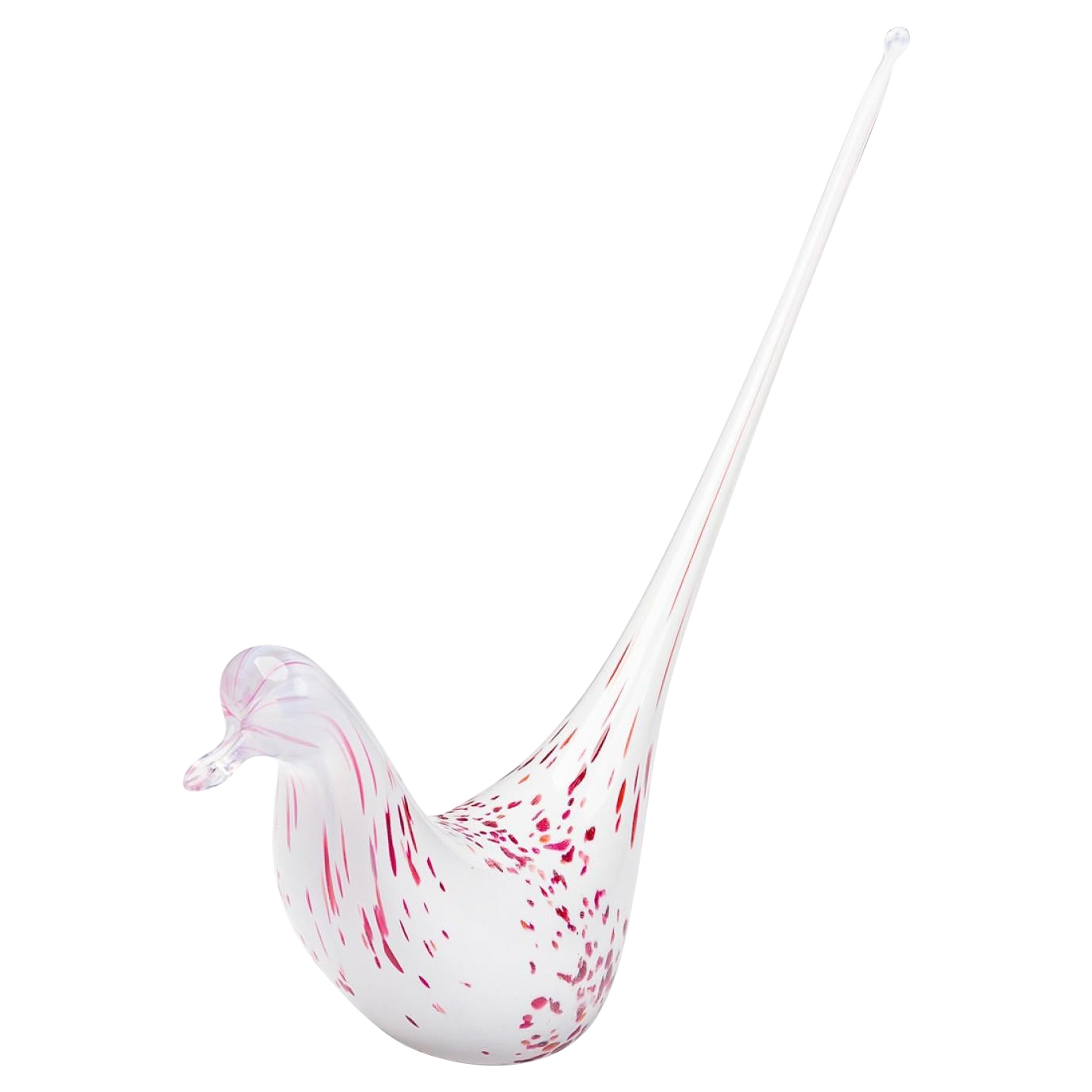 American Mid-Century Style Speckled White Bird Figurine en vente