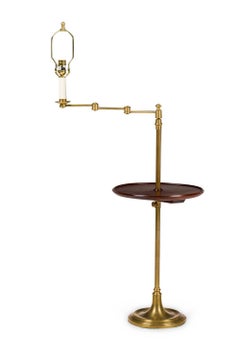 American Mid-Century Style Triple Swing Floor Lamp With Table