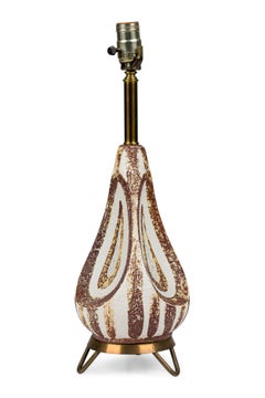 American Mid-Century Tear Drop Shaped Ceramic Table Lamp