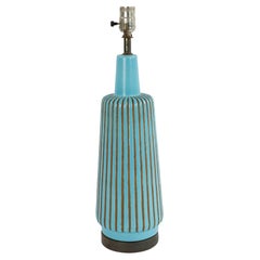 American Mid-Century Turquoise Porcelain Table Lamp