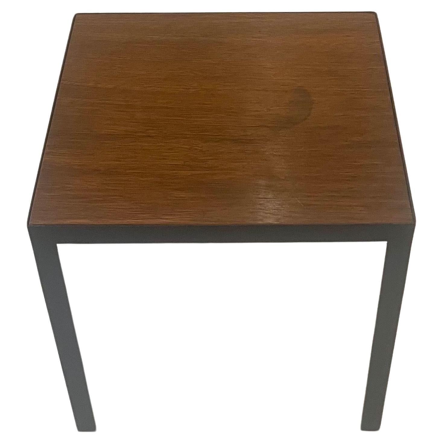 Mid-Century Modern American Mid century Walnut and Steel Small End Cocktail Table For Sale
