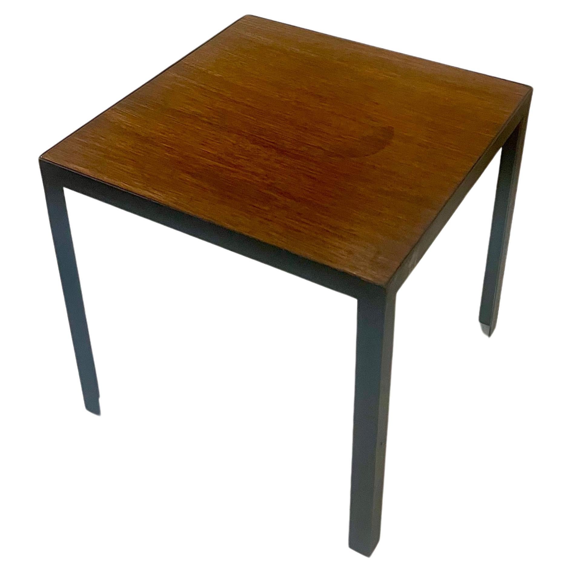 20th Century American Mid century Walnut and Steel Small End Cocktail Table For Sale