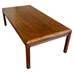 American Mid Century Walnut 
Brass Coffee Table