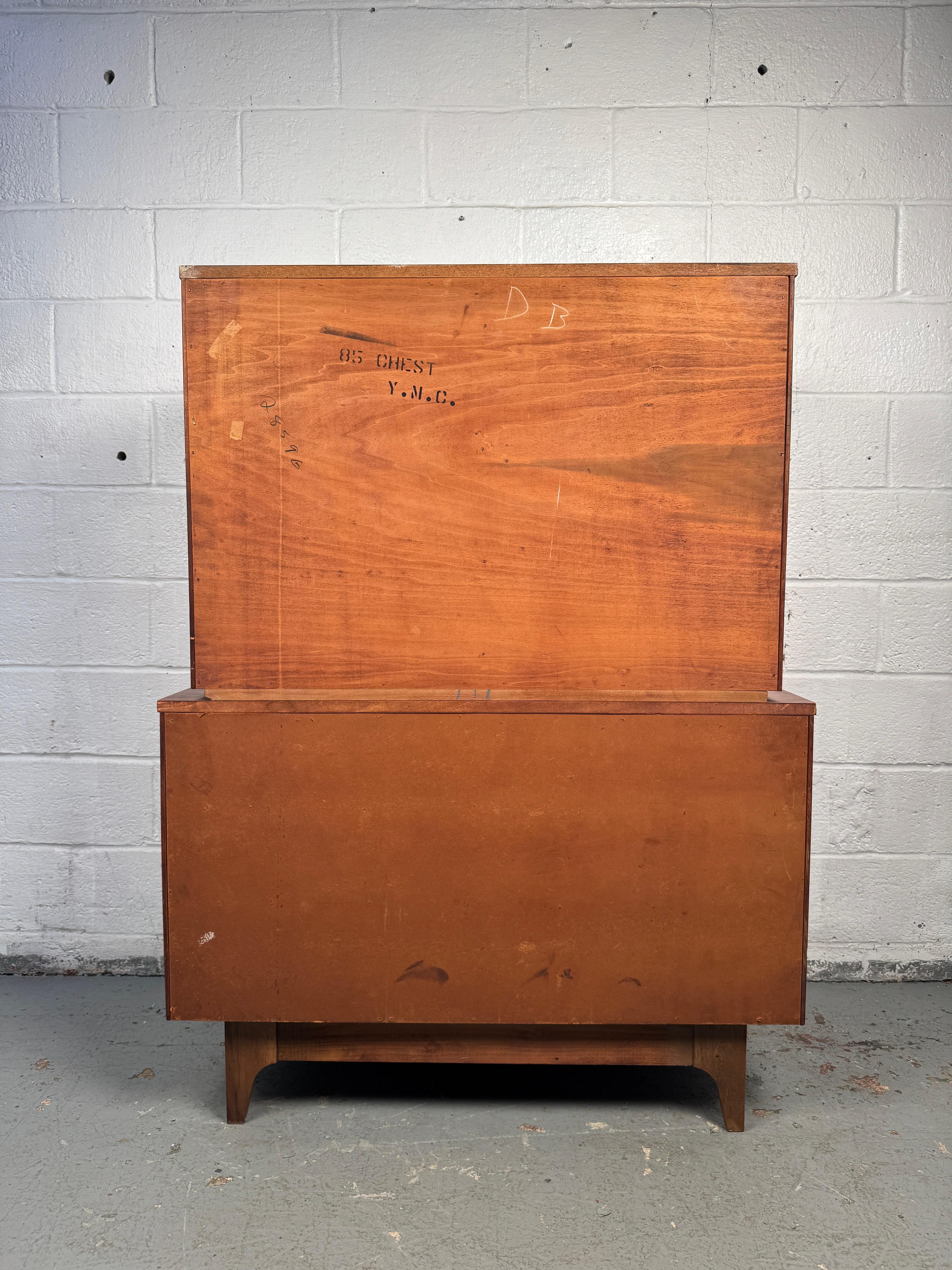 American Mid-Century Walnut Highboy by Young Manufacturing For Sale 11