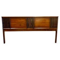 Vintage American Mid Century Walnut & Rosewood King Size Headboard