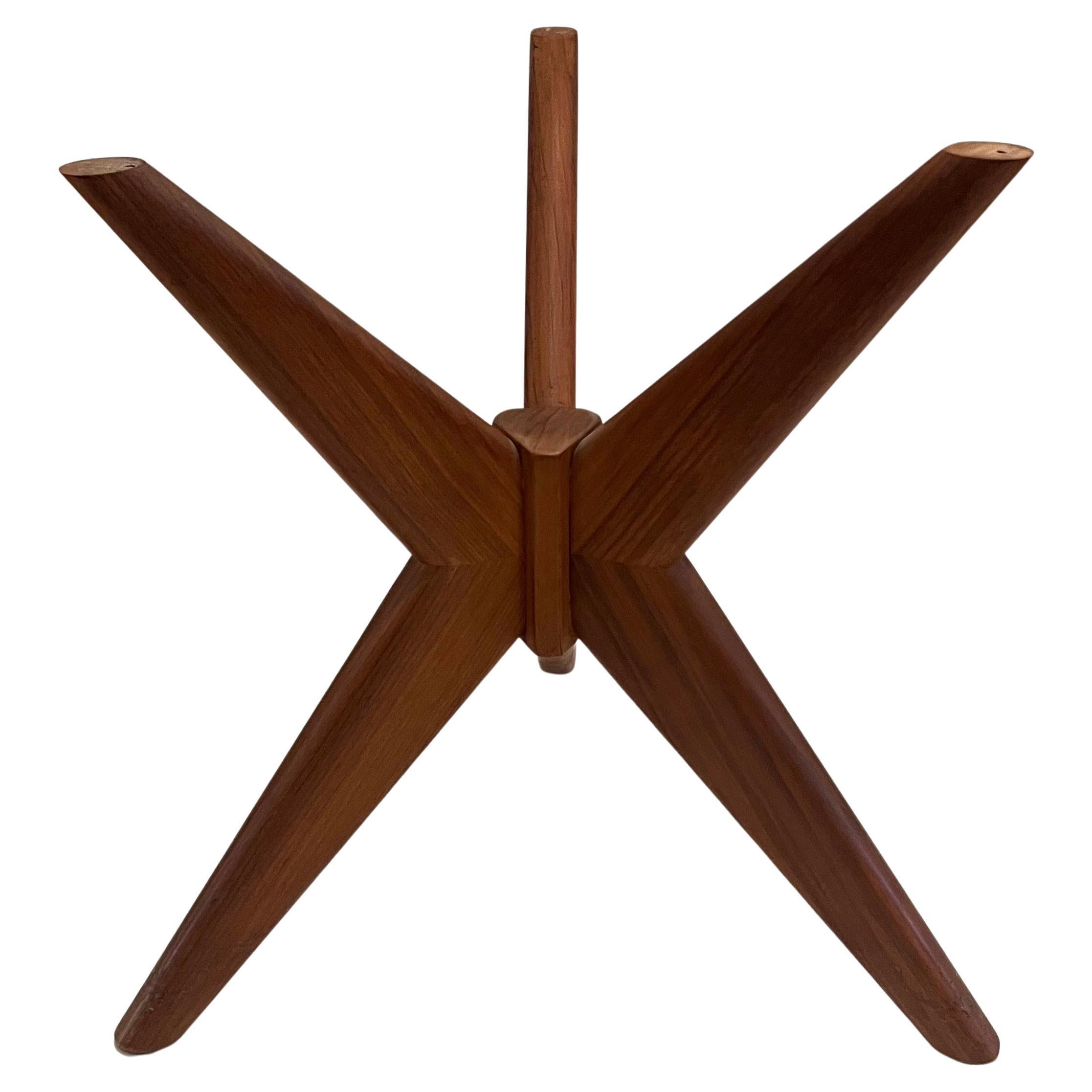 Beautifully sculpted walnut wood base with round 1