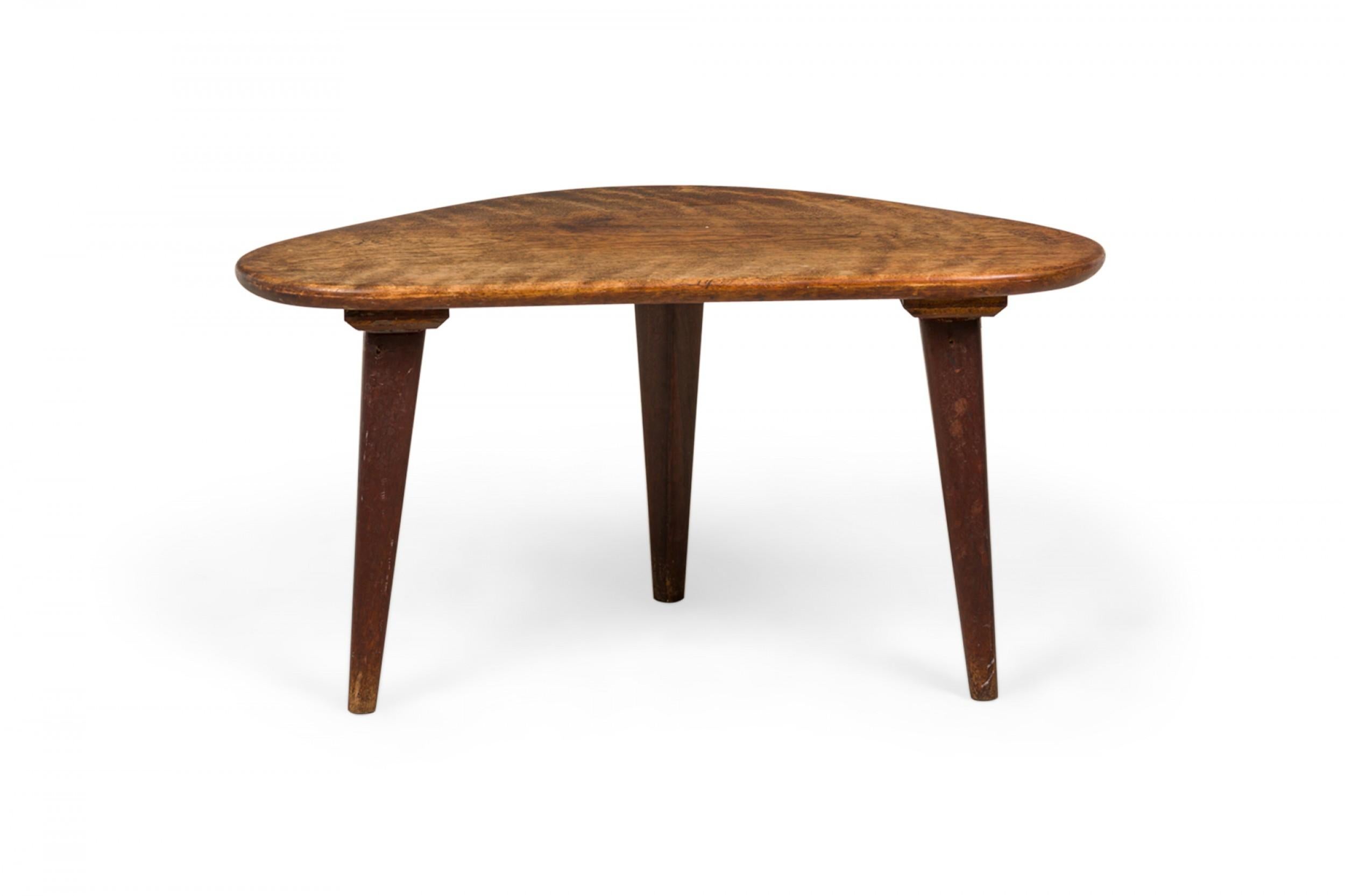 20th Century American Mid-Century Walnut Triangle Occasional Table For Sale